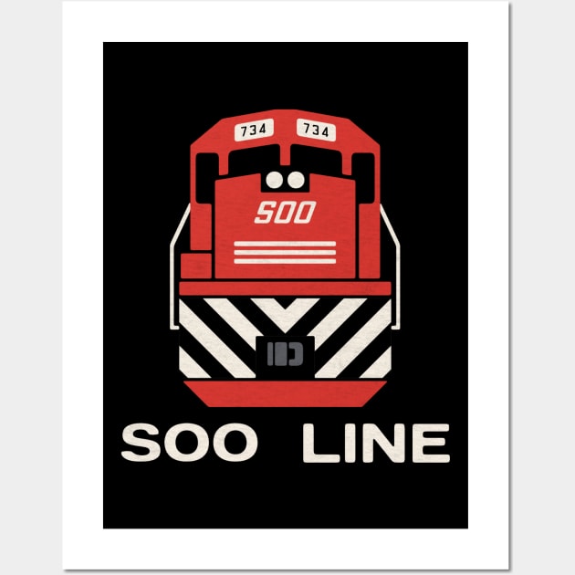 Soo Line Railroad Train Engine T-Shirt Wall Art by Turboglyde